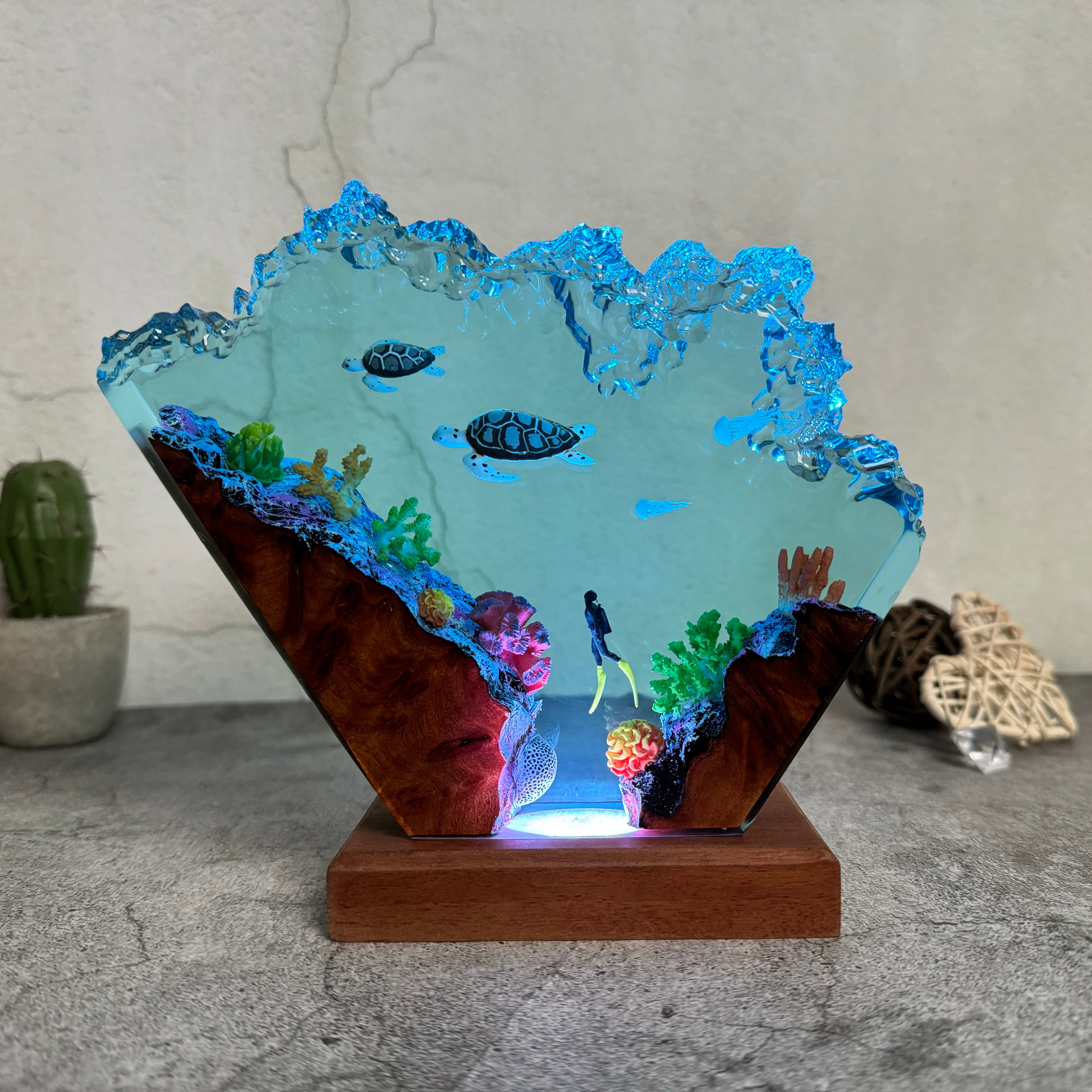 Turtles and Jellyfish Resin Night Lights