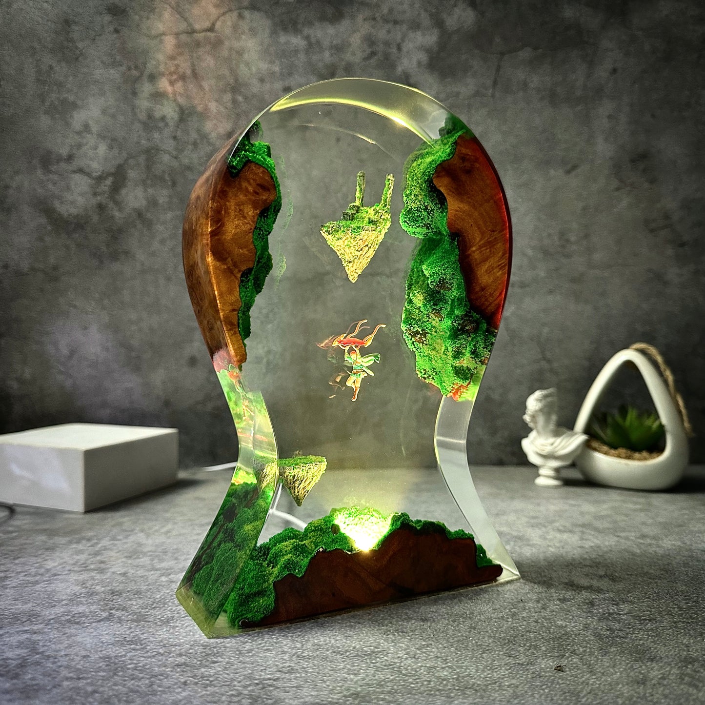 TOTK Sky Island Resin Wood Night Light