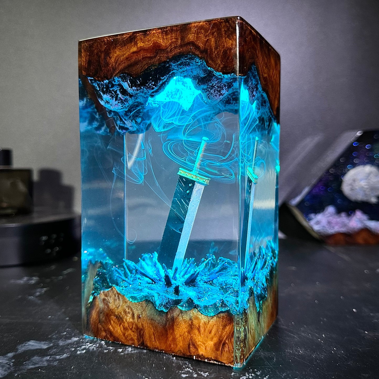 Resin sword lamp